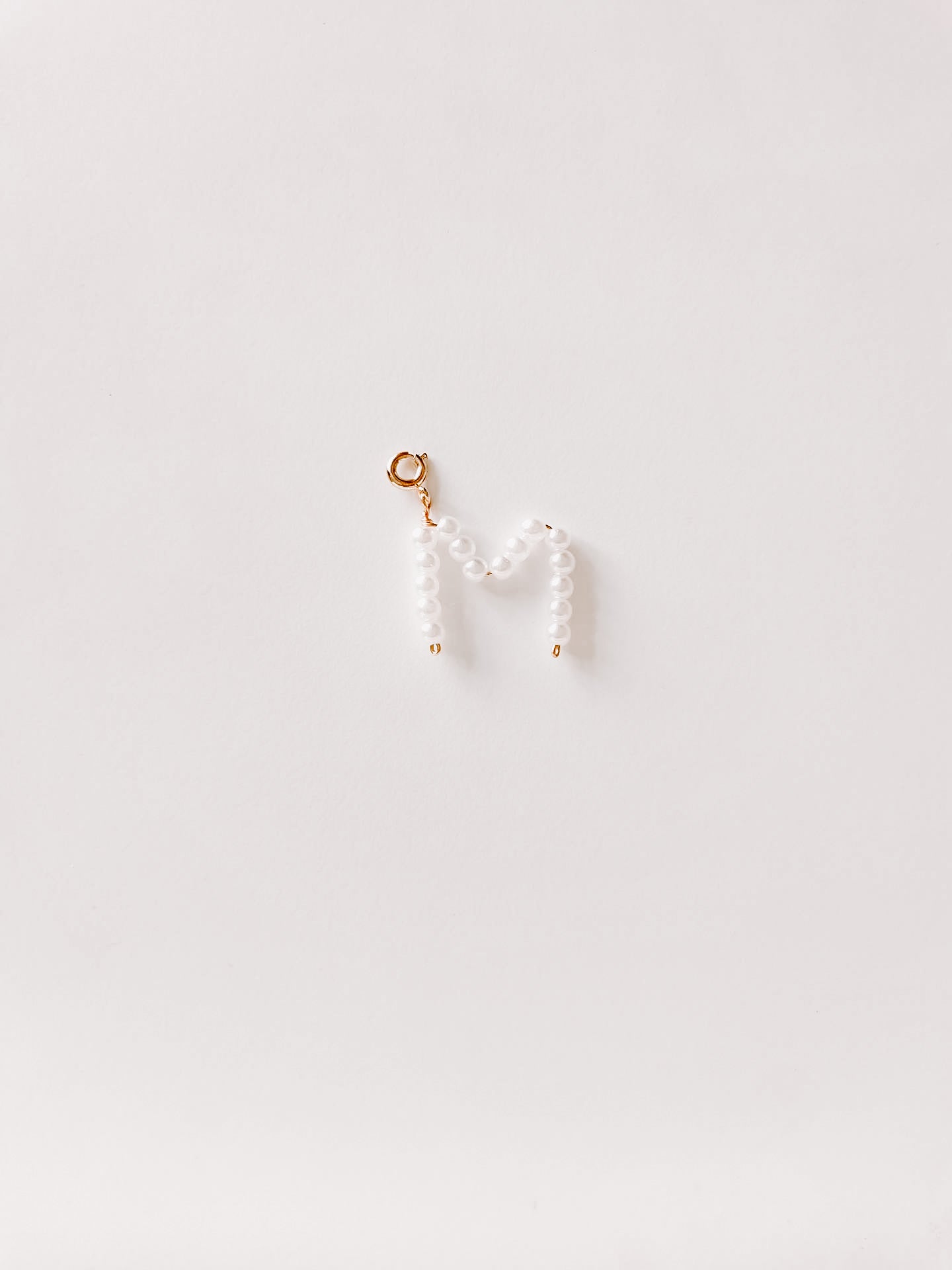 Faux Pearl Initial Pendant