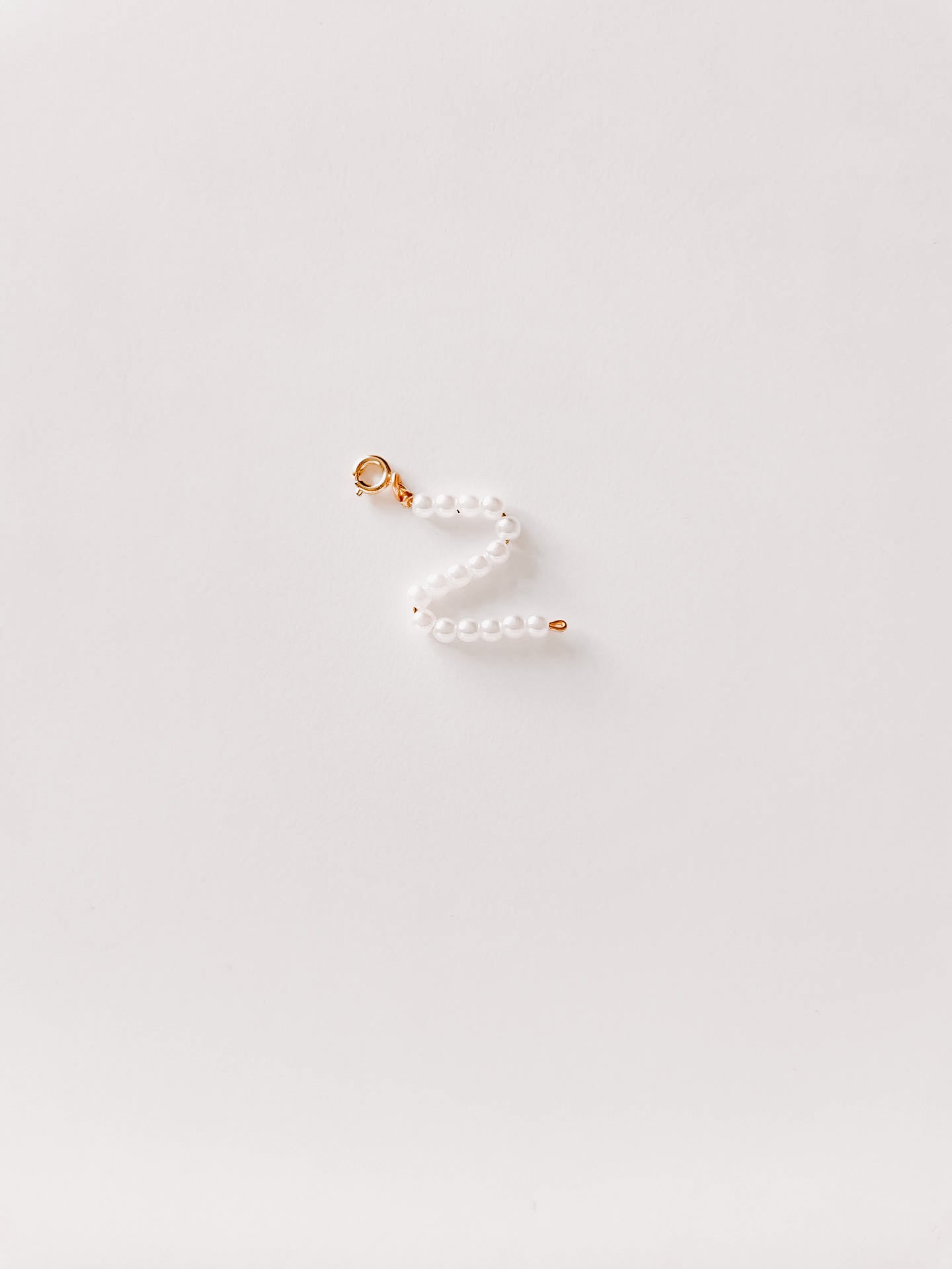 Faux Pearl Initial Pendant