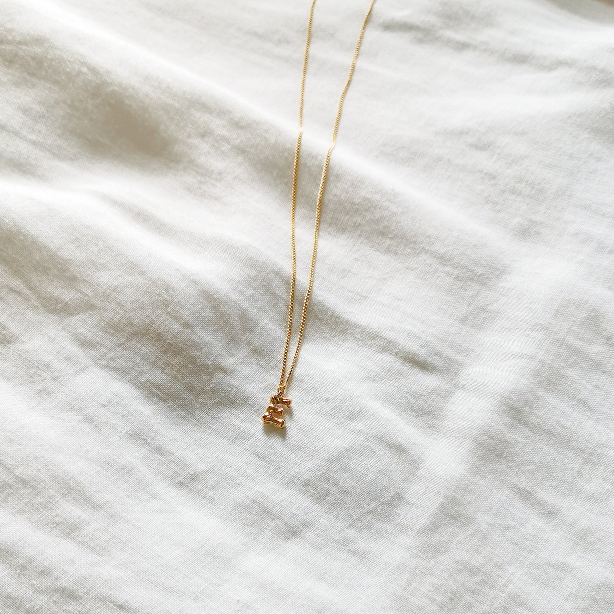 Mini Bamboo Initial Necklace