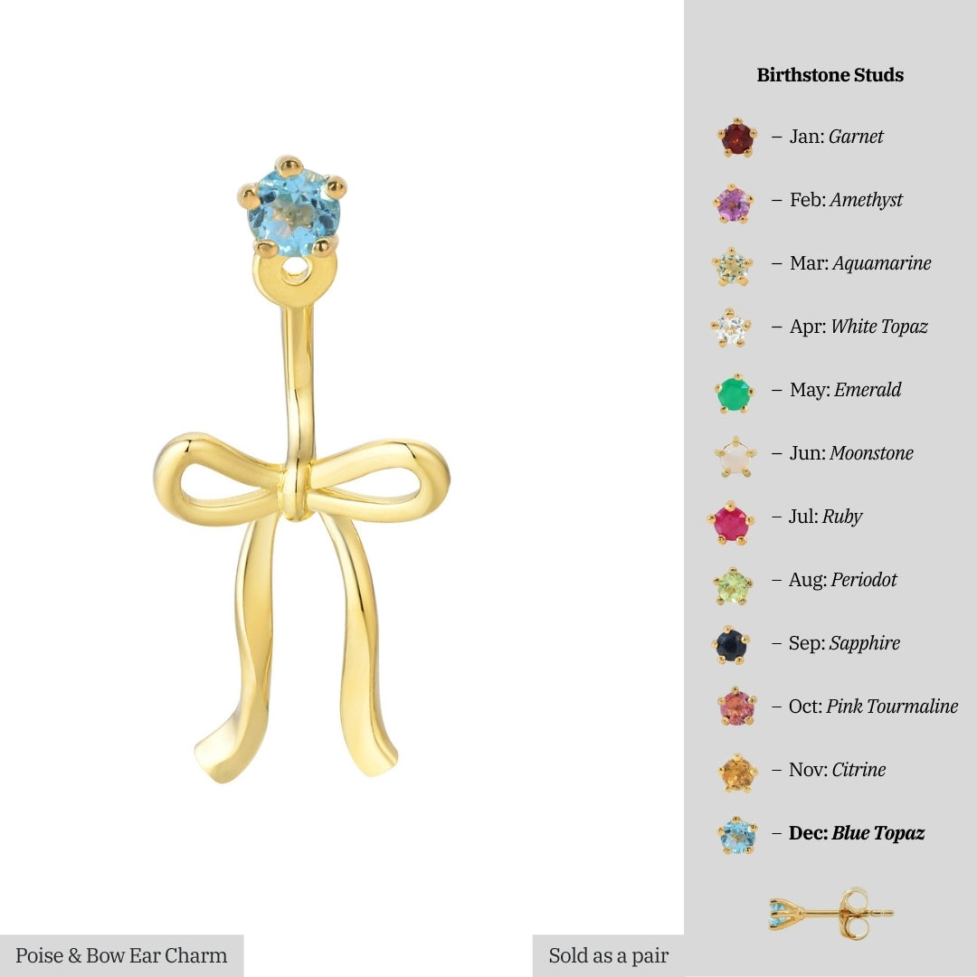 Dec - Blue Topaz Studs