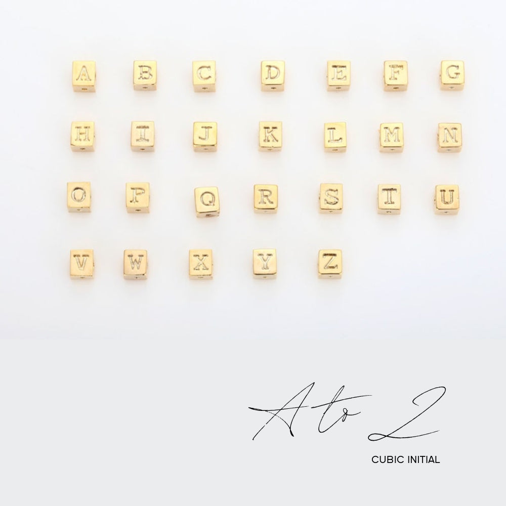 Cube Initial Necklace