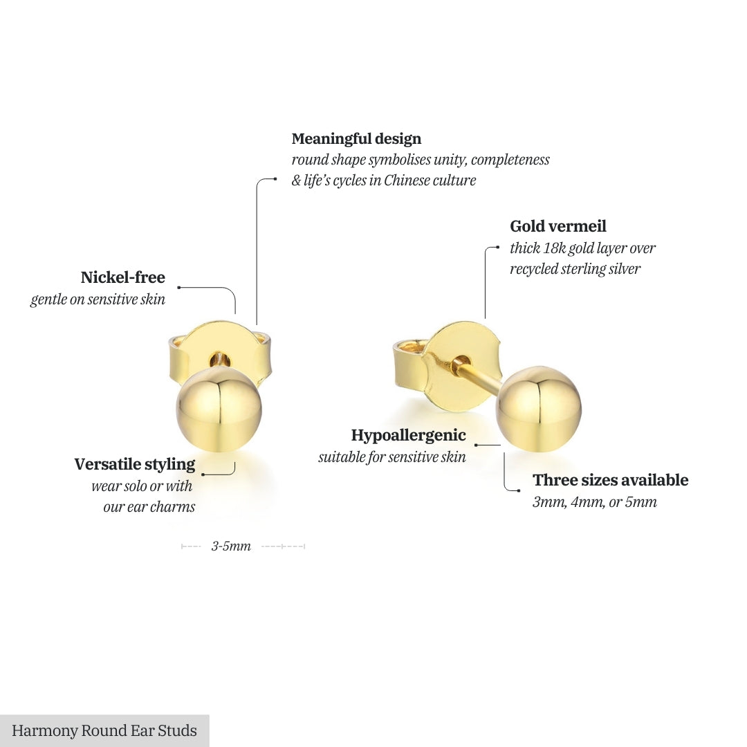 Round Harmony Ear Studs