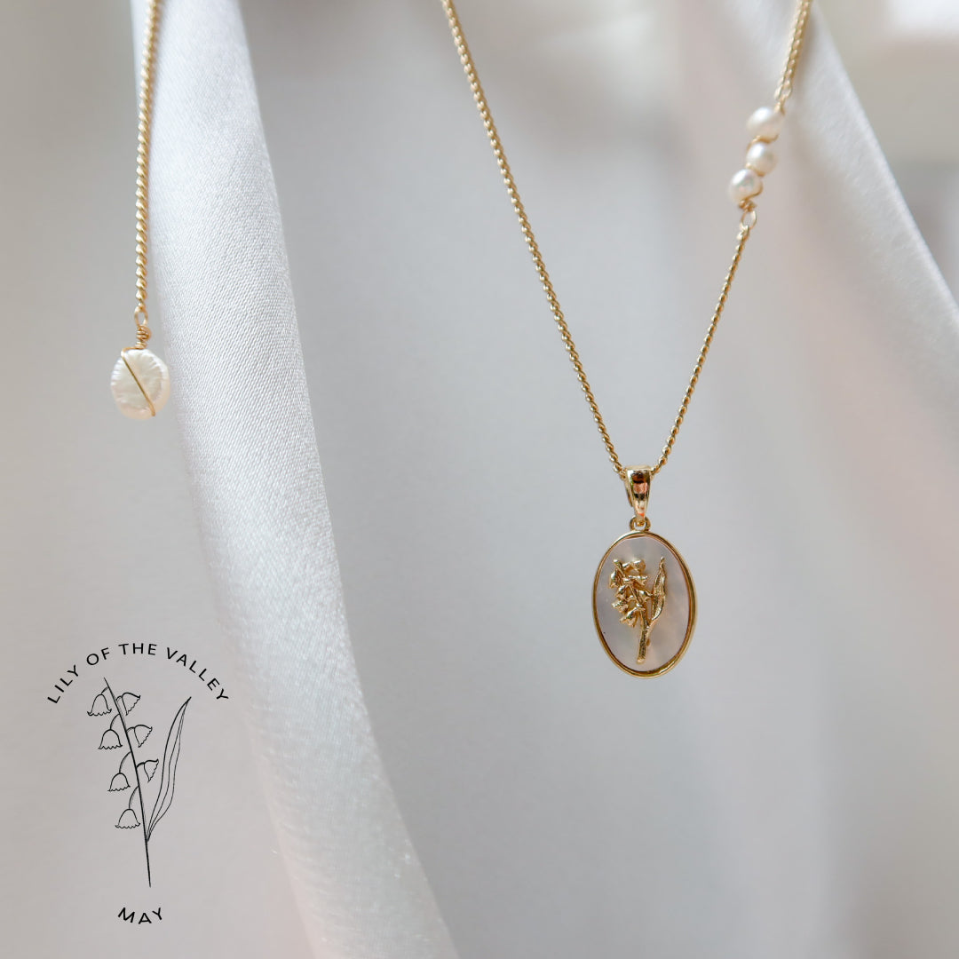 Mother-of-Pearl Birth Flower Pendant