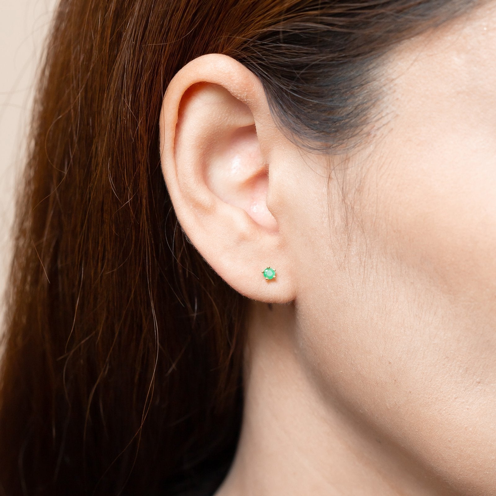 May Birthstone Ear Studs