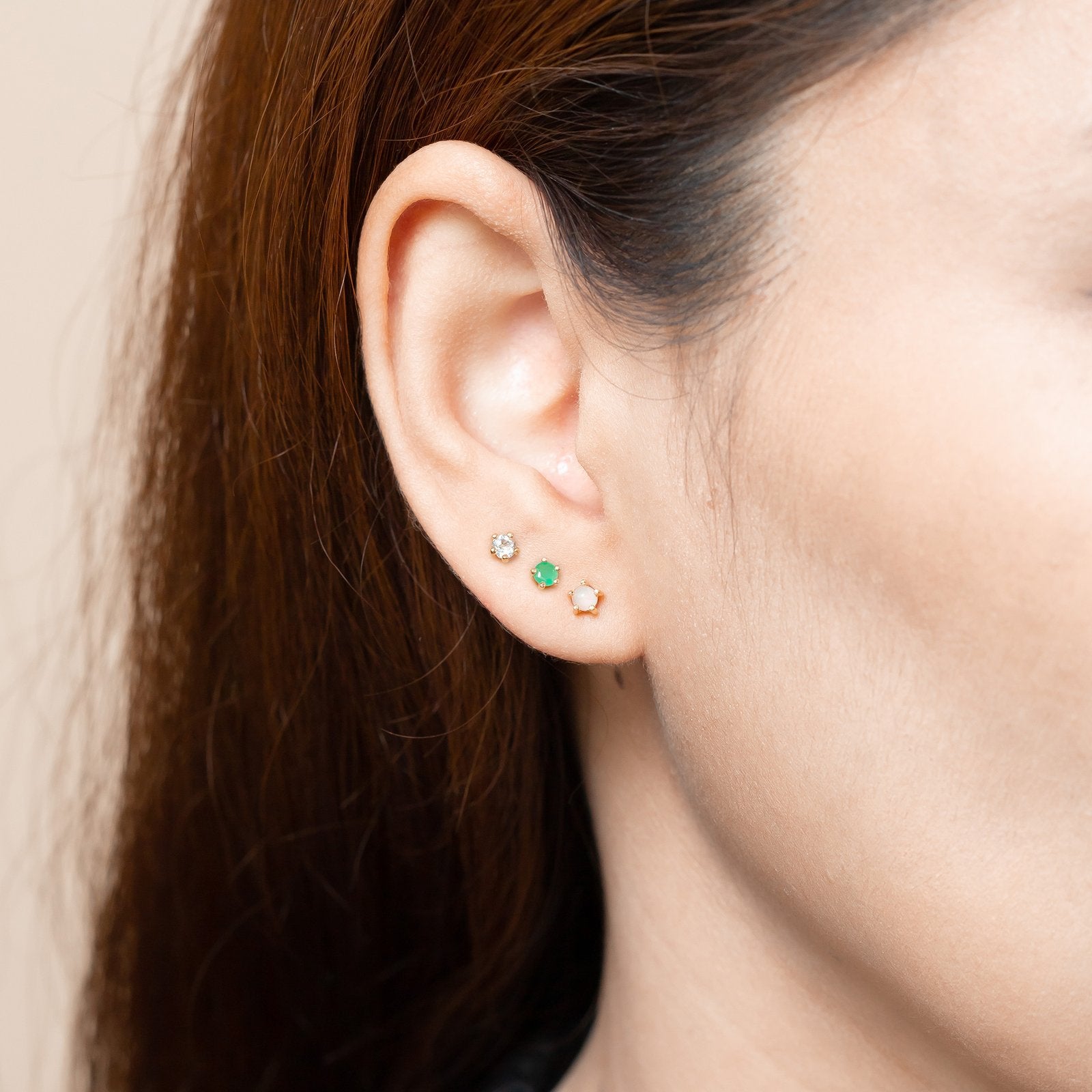 April Birthstone Ear Studs