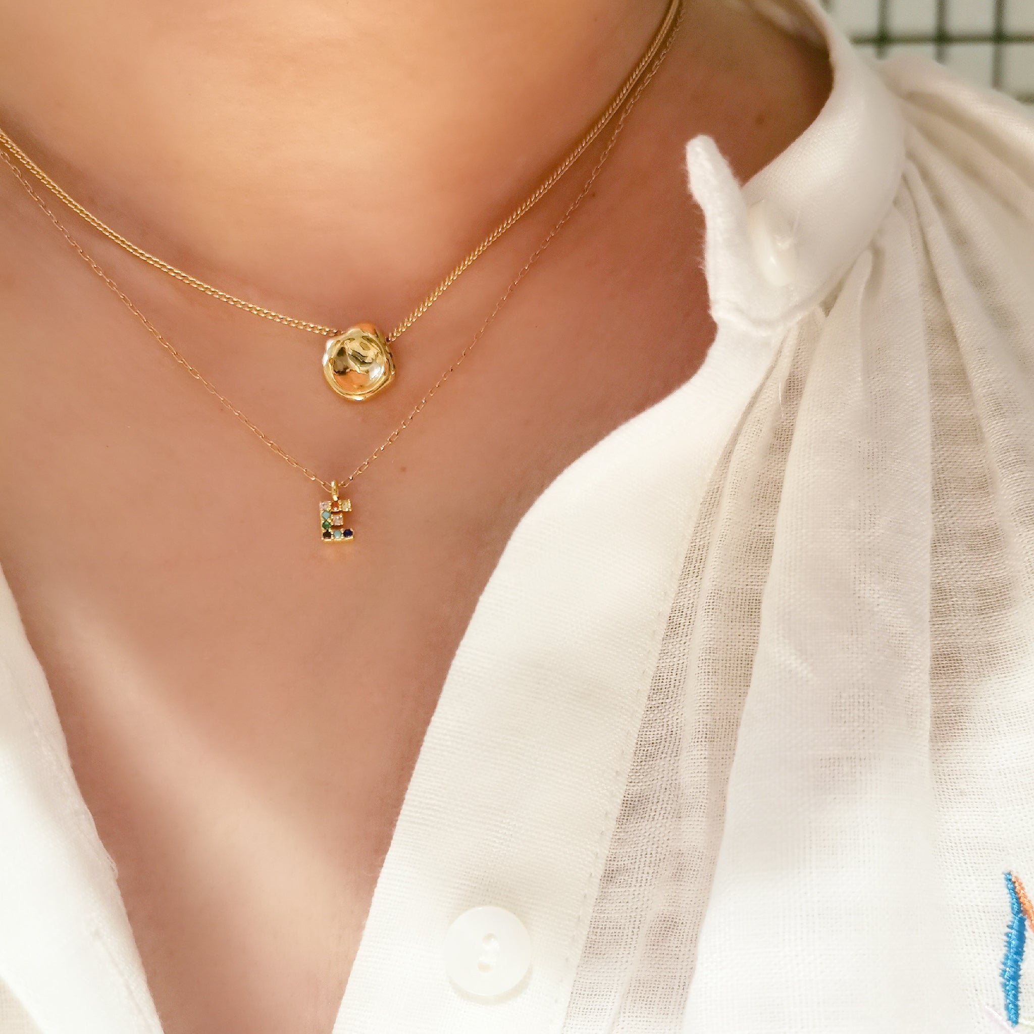 Mini Rainbow Initial Necklace