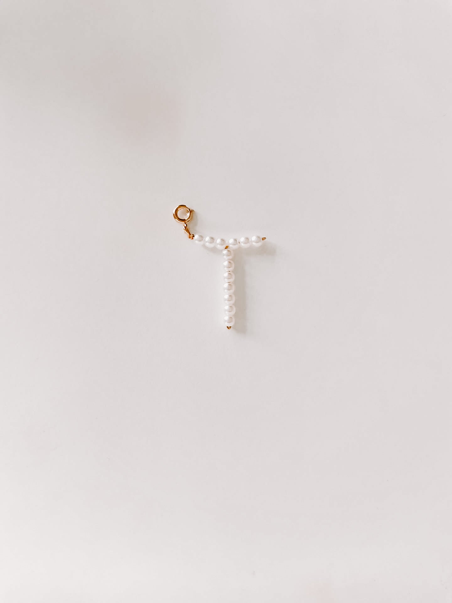 Faux Pearl Initial Pendant
