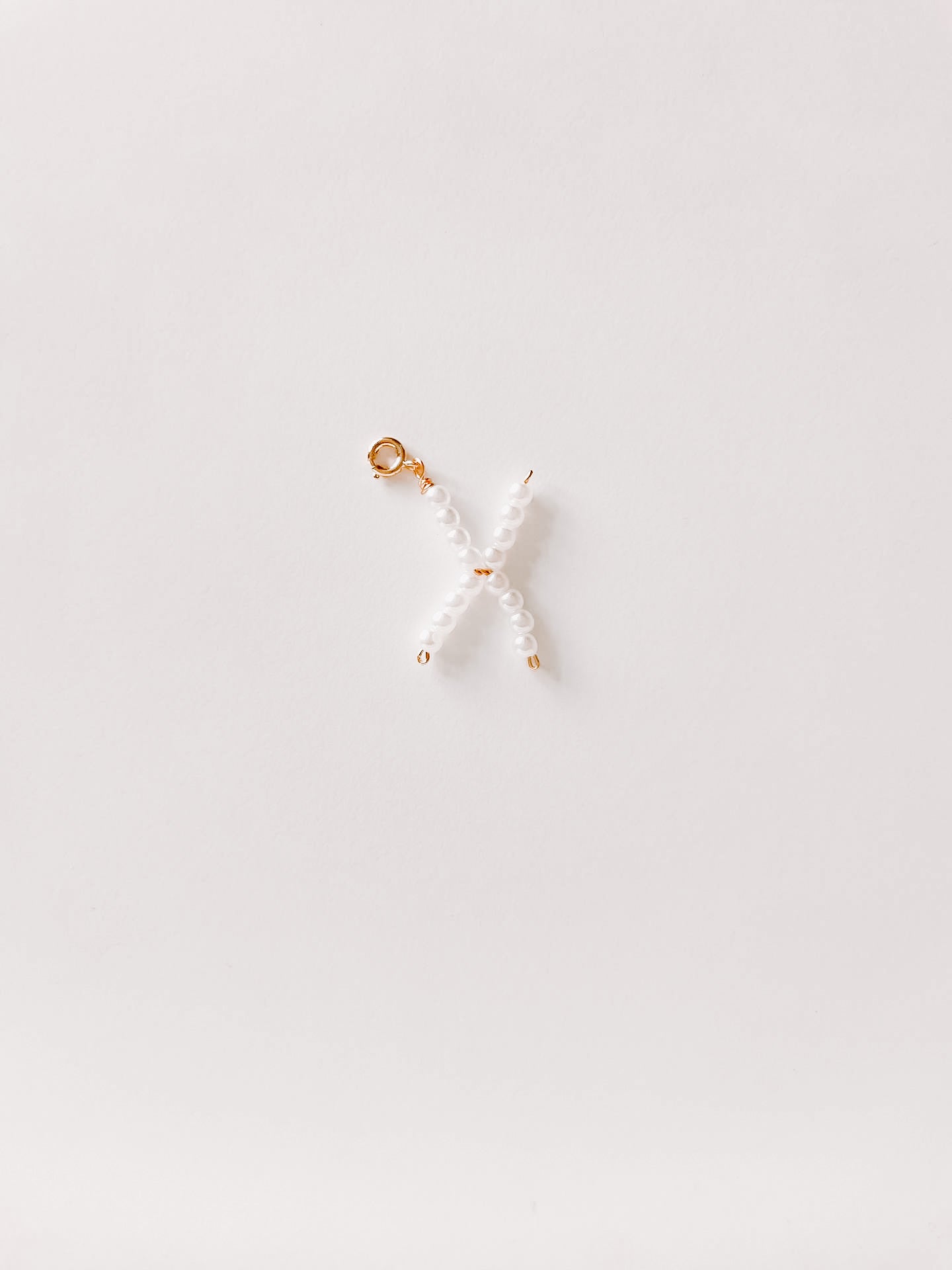 Faux Pearl Initial Pendant