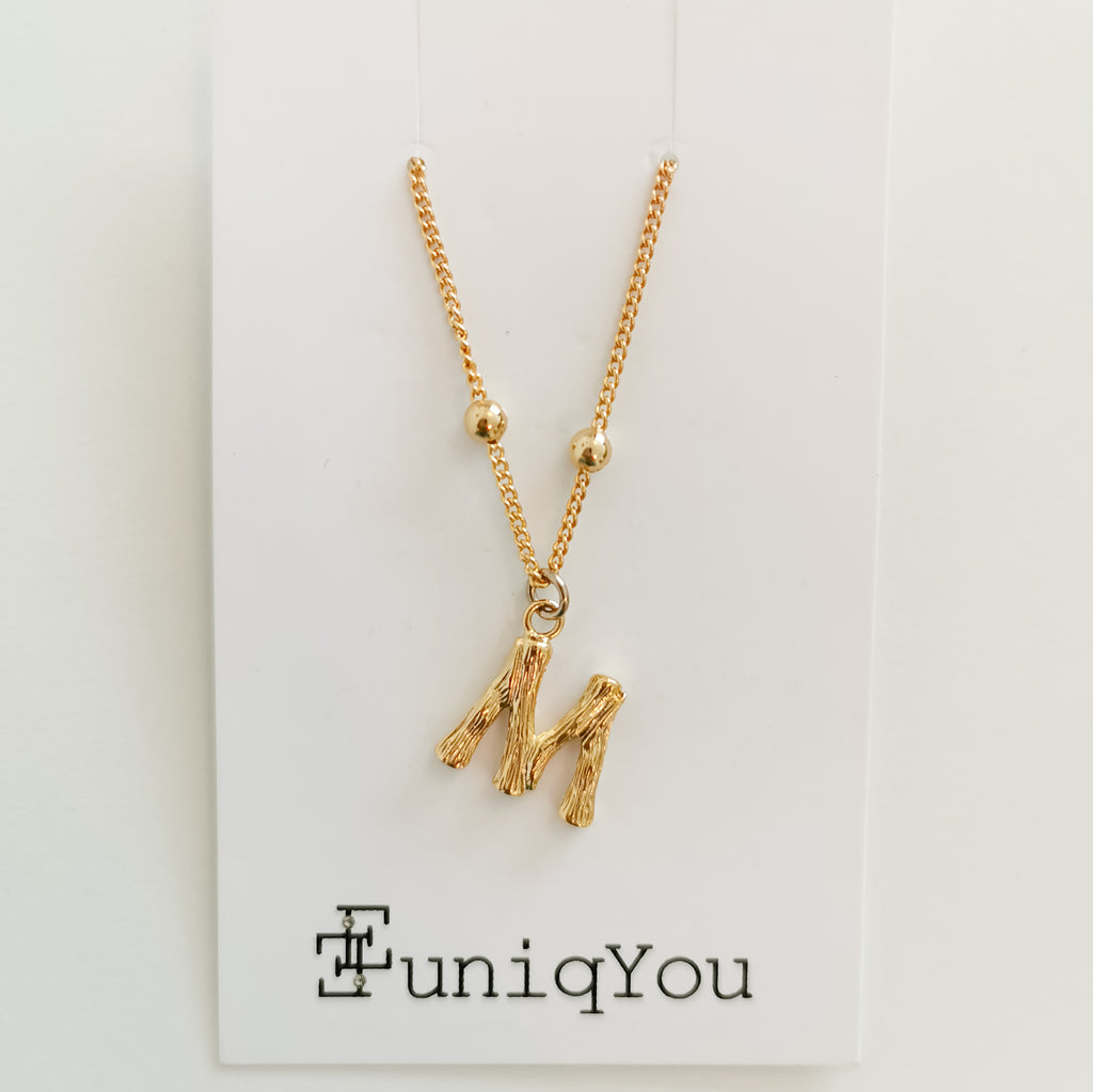Bamboo Initial Pendant