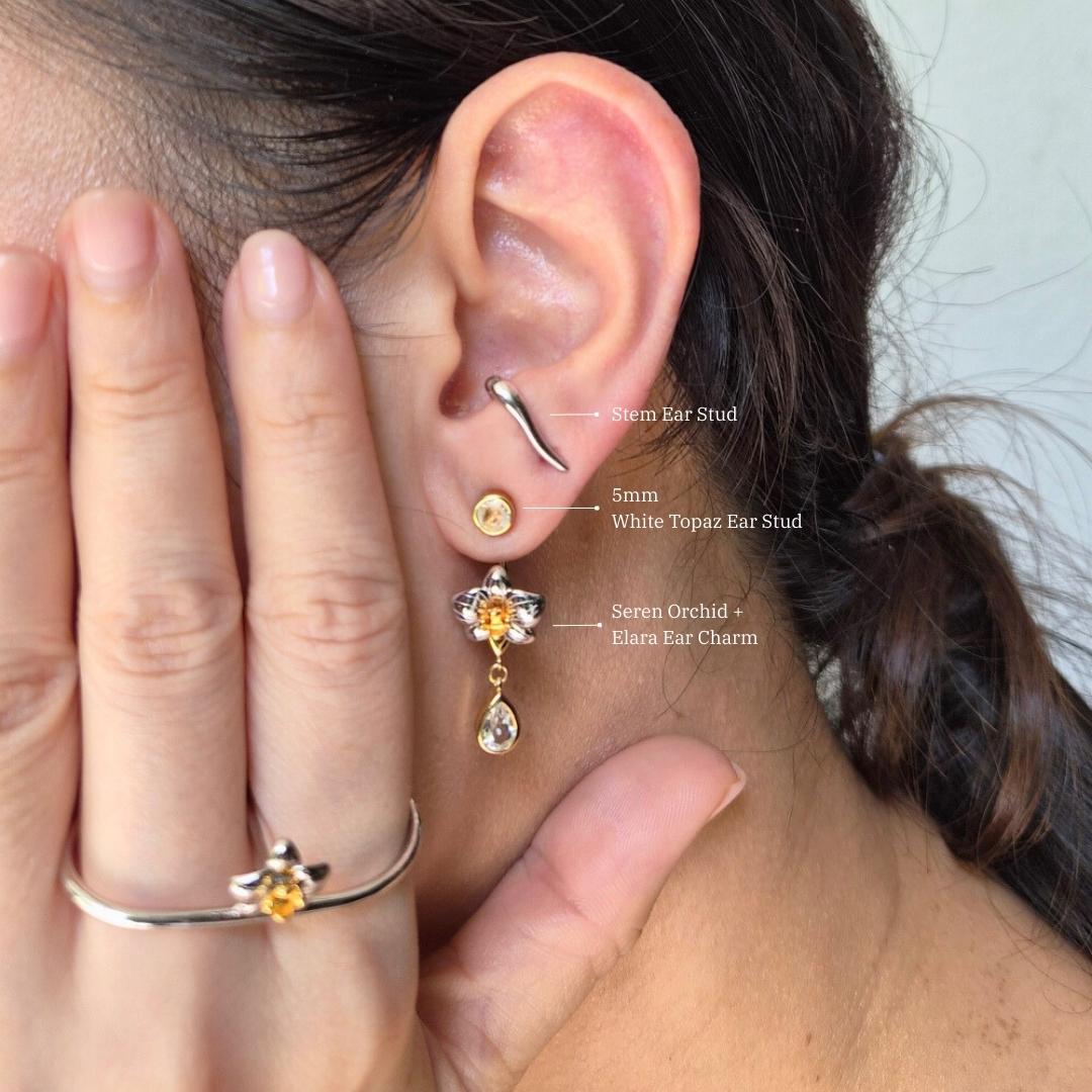 Seren Orchid Ear Charms