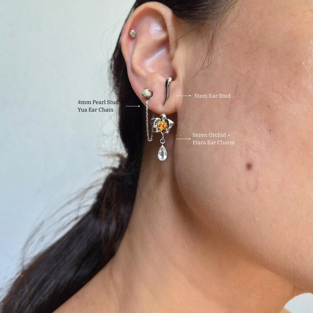 Seren Orchid Ear Charms