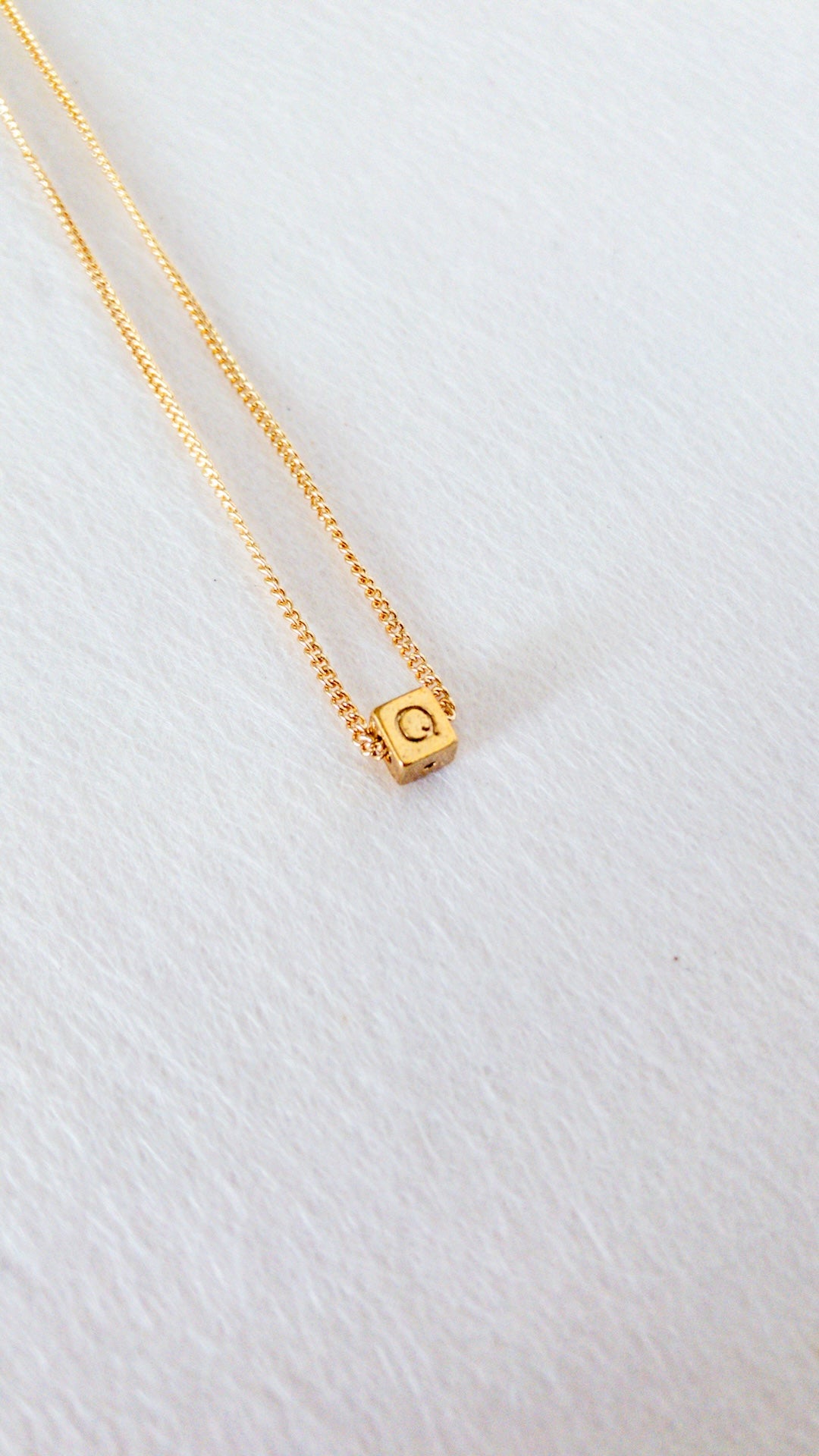 Cube Initial Necklace