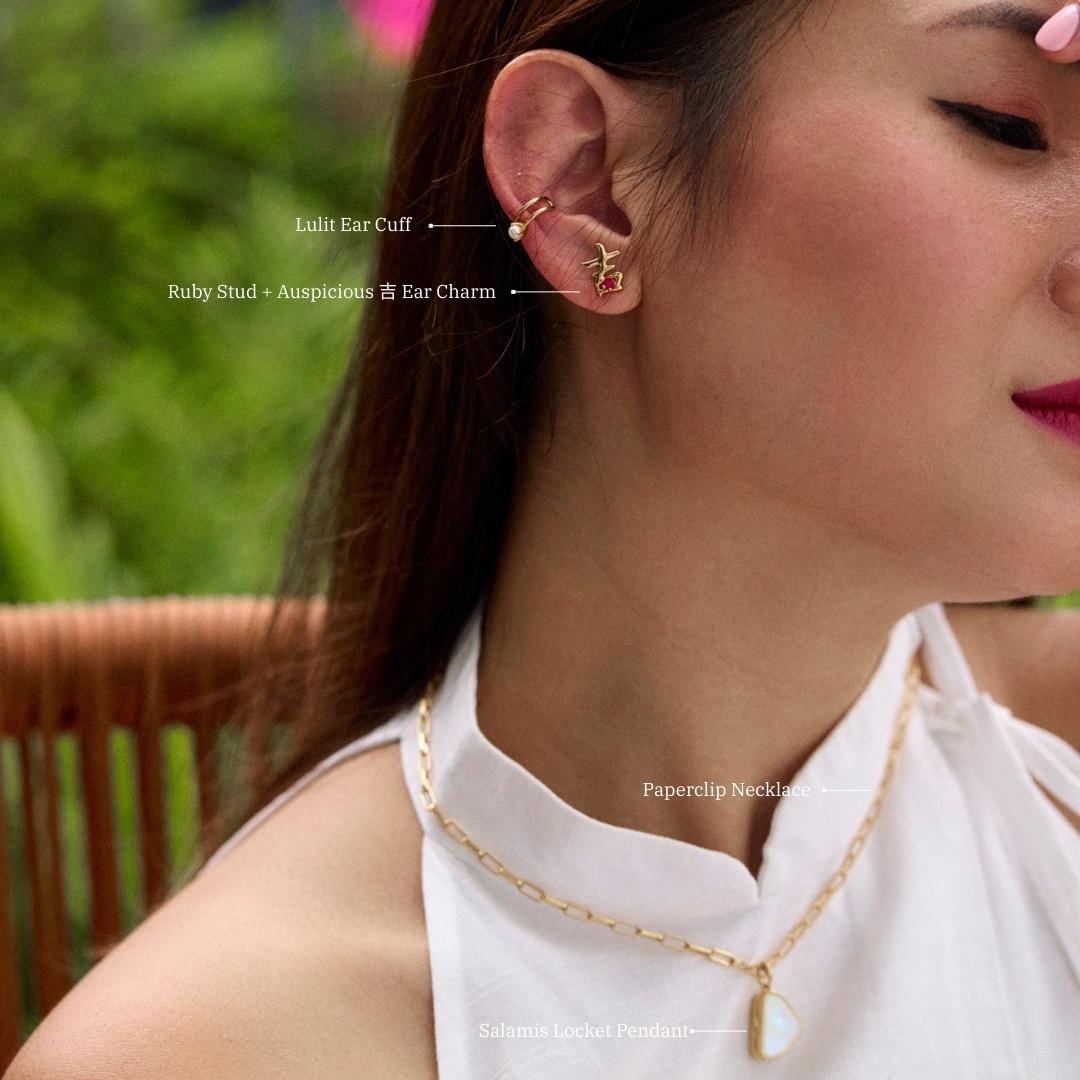 Auspicious 吉 Ear Charm