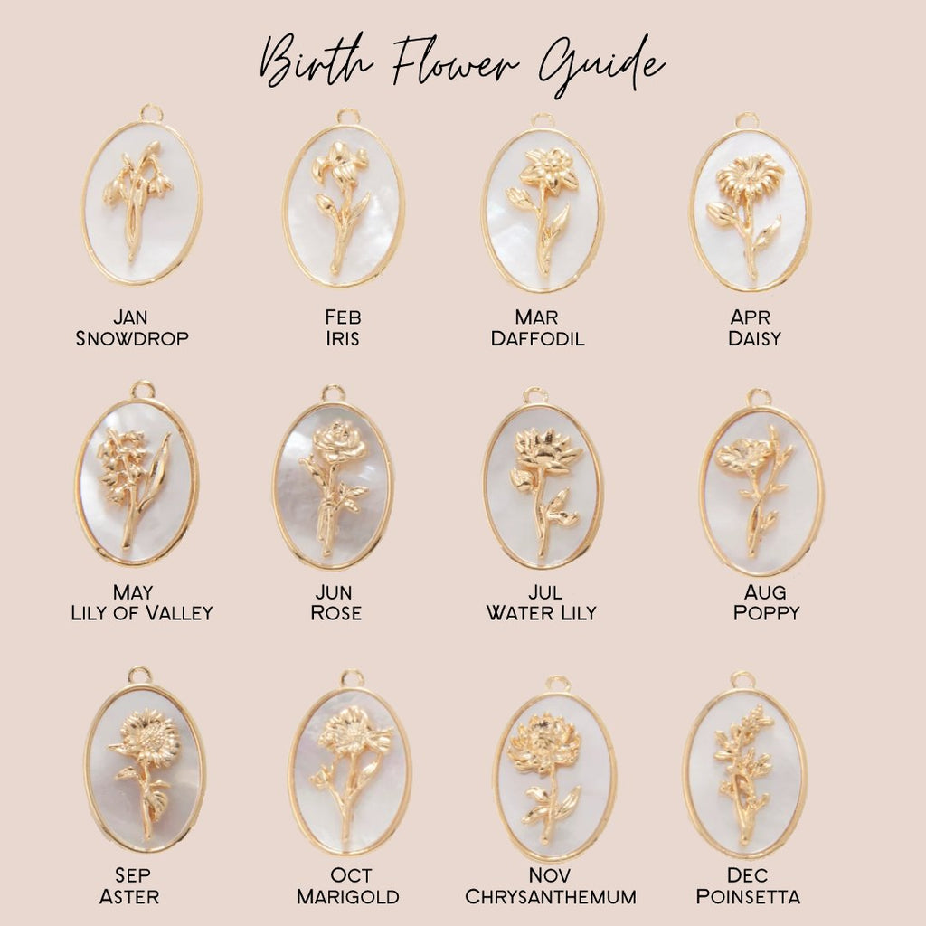 Mother-of-Pearl Birth Flower Pendant