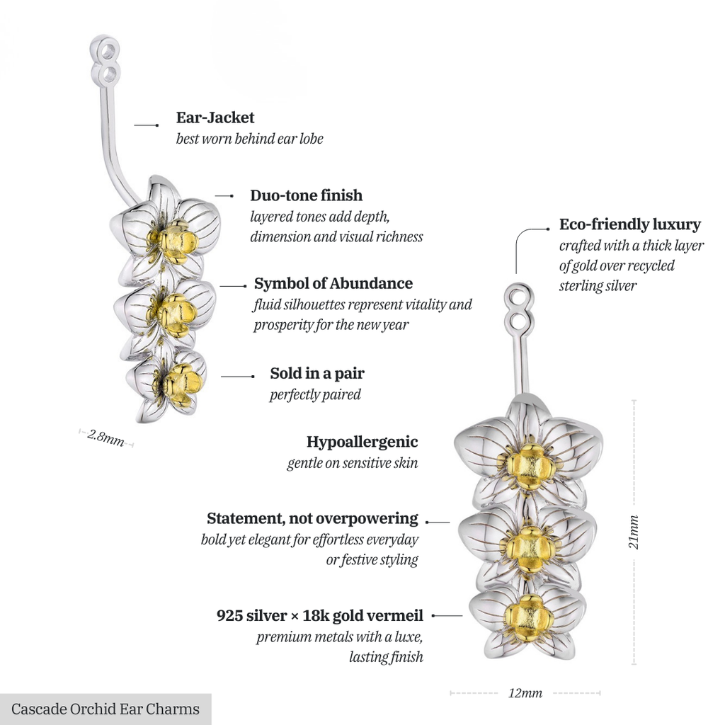 Cascade Orchid Ear Charms