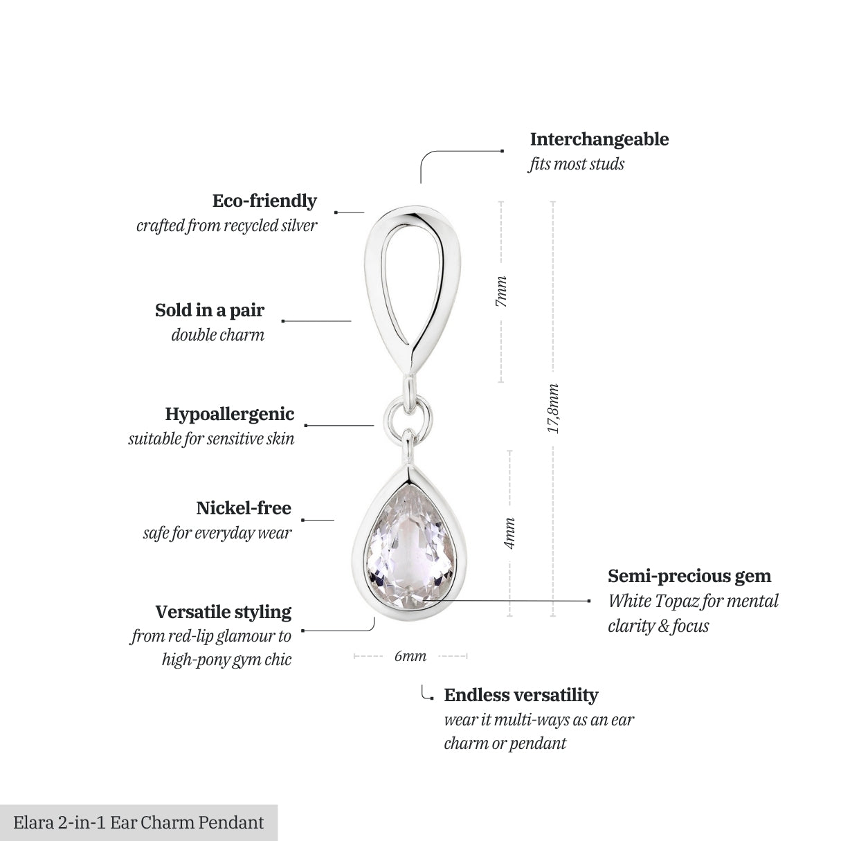 Elara 2-in-1 Ear Charm Pendant