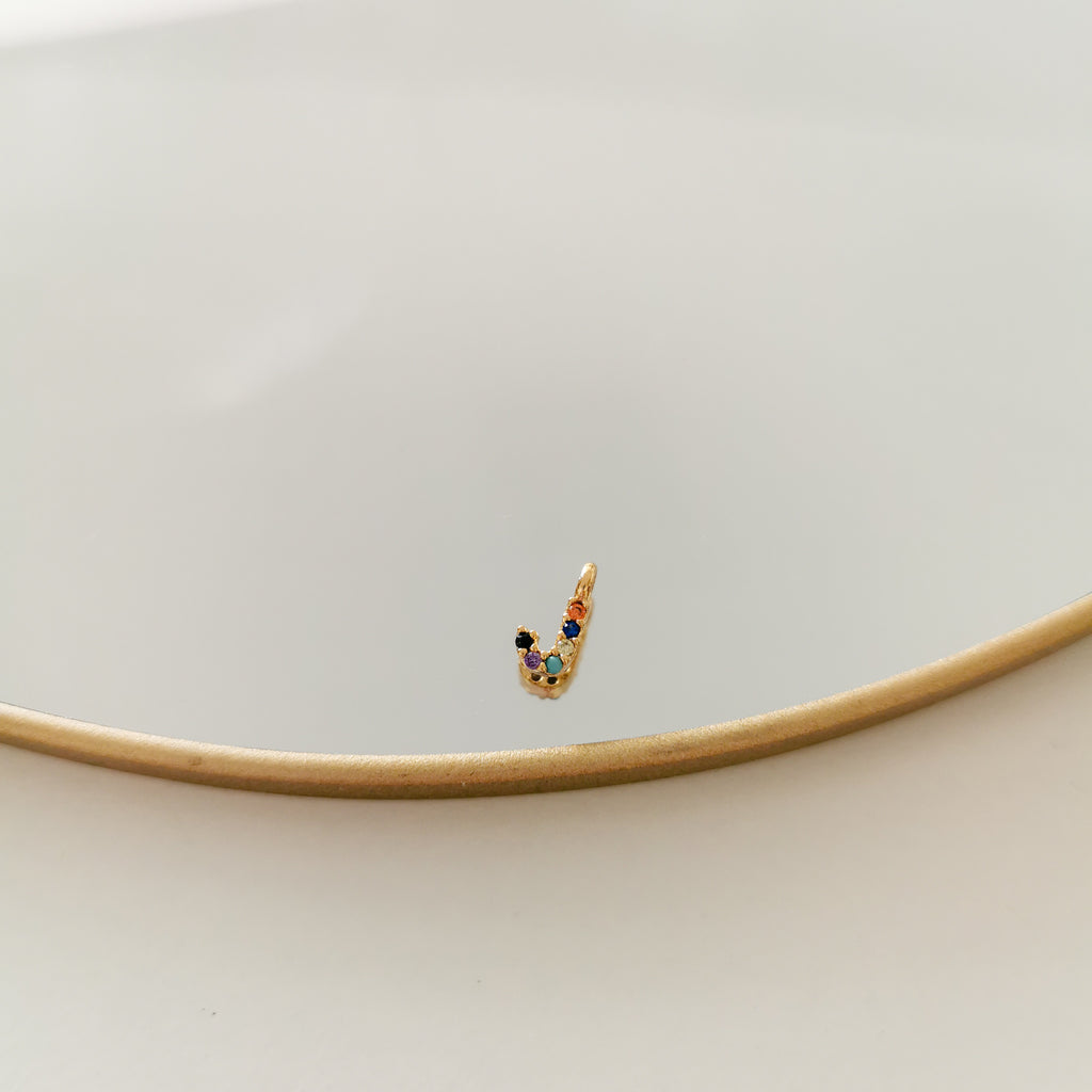 Mini Rainbow Initial Necklace