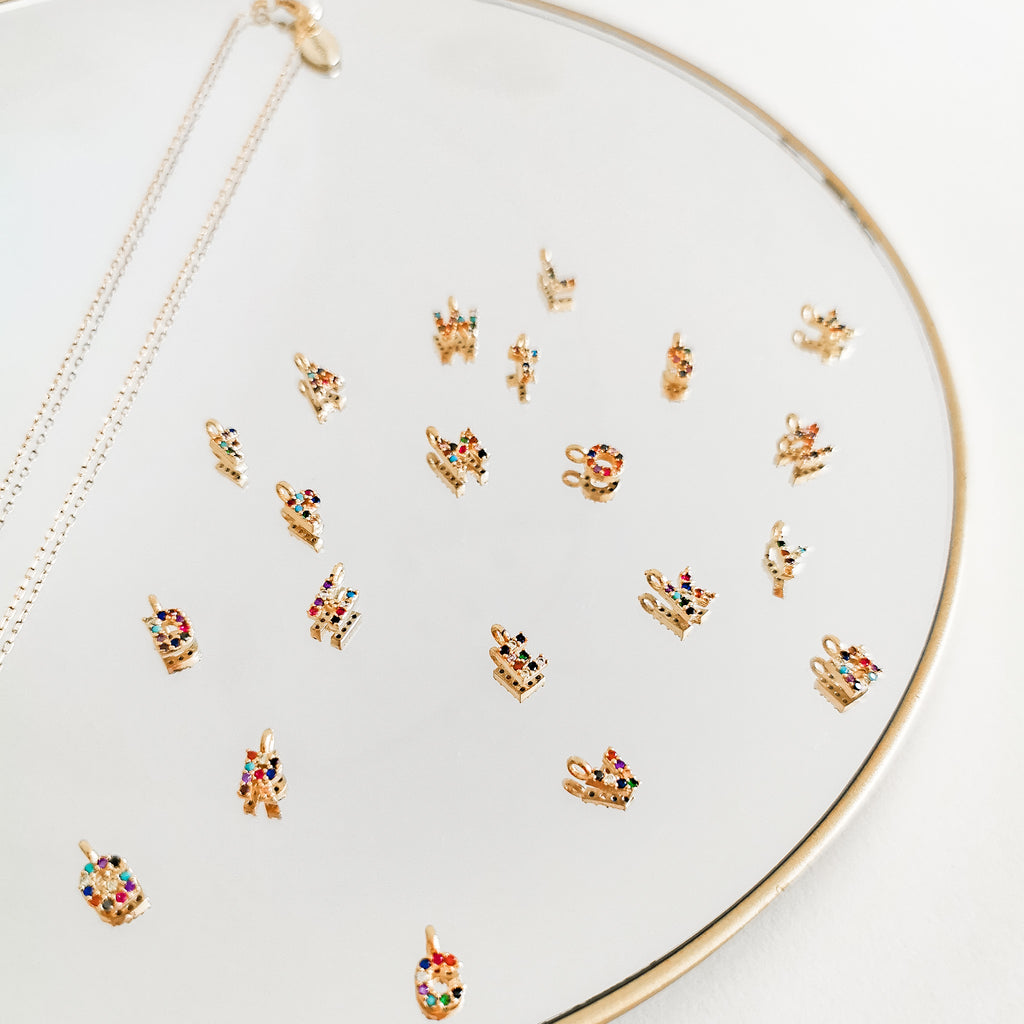 Mini Rainbow Initial Necklace