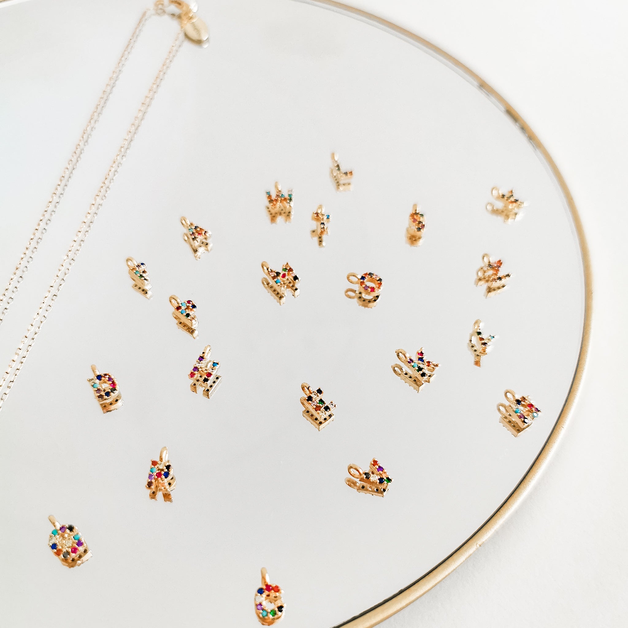 Mini Rainbow Initial Necklace