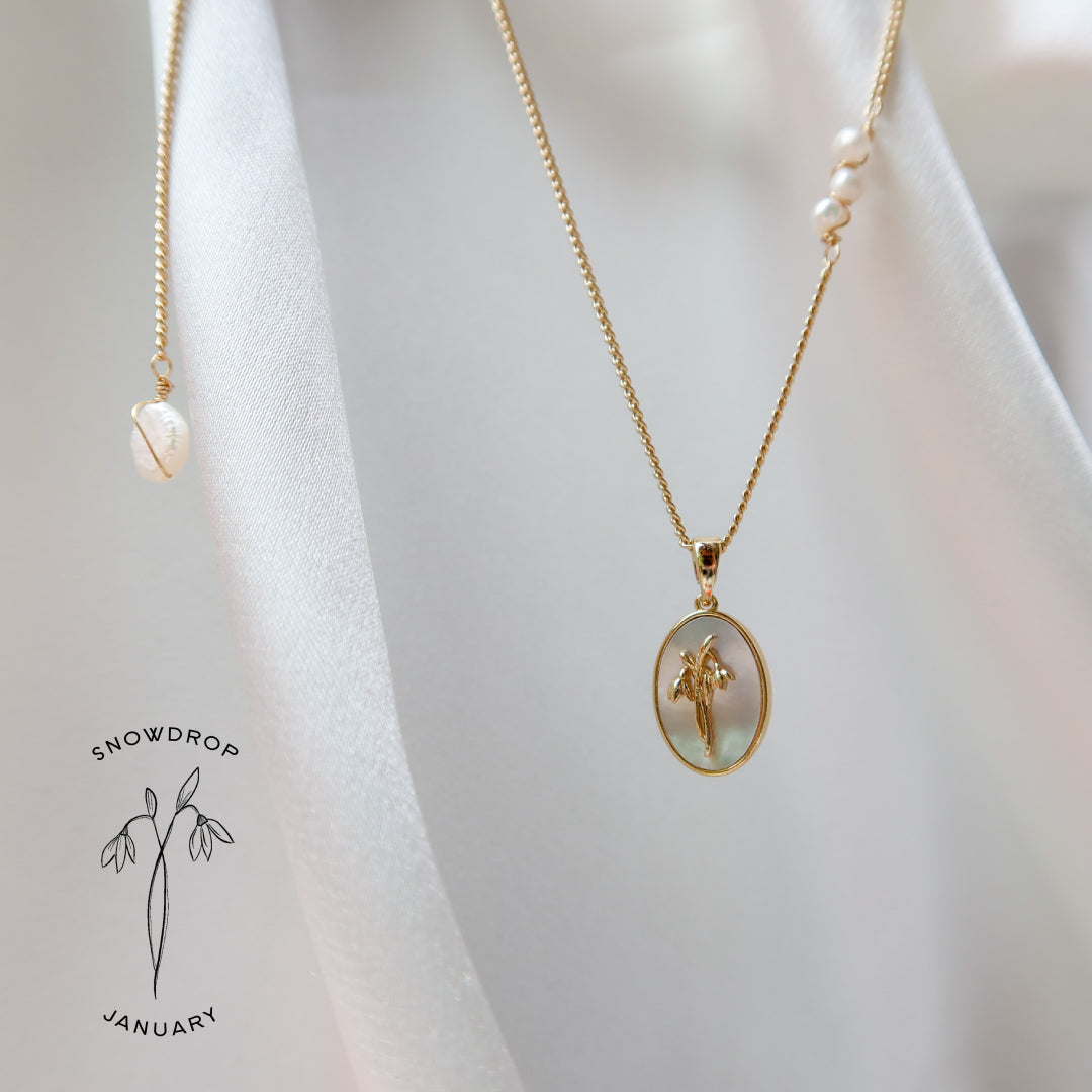 Mother-of-Pearl Birth Flower Pendant