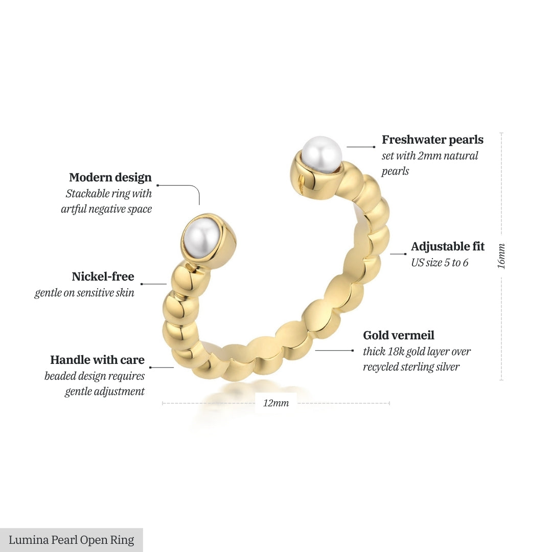 Lumina Pearl Open Ring