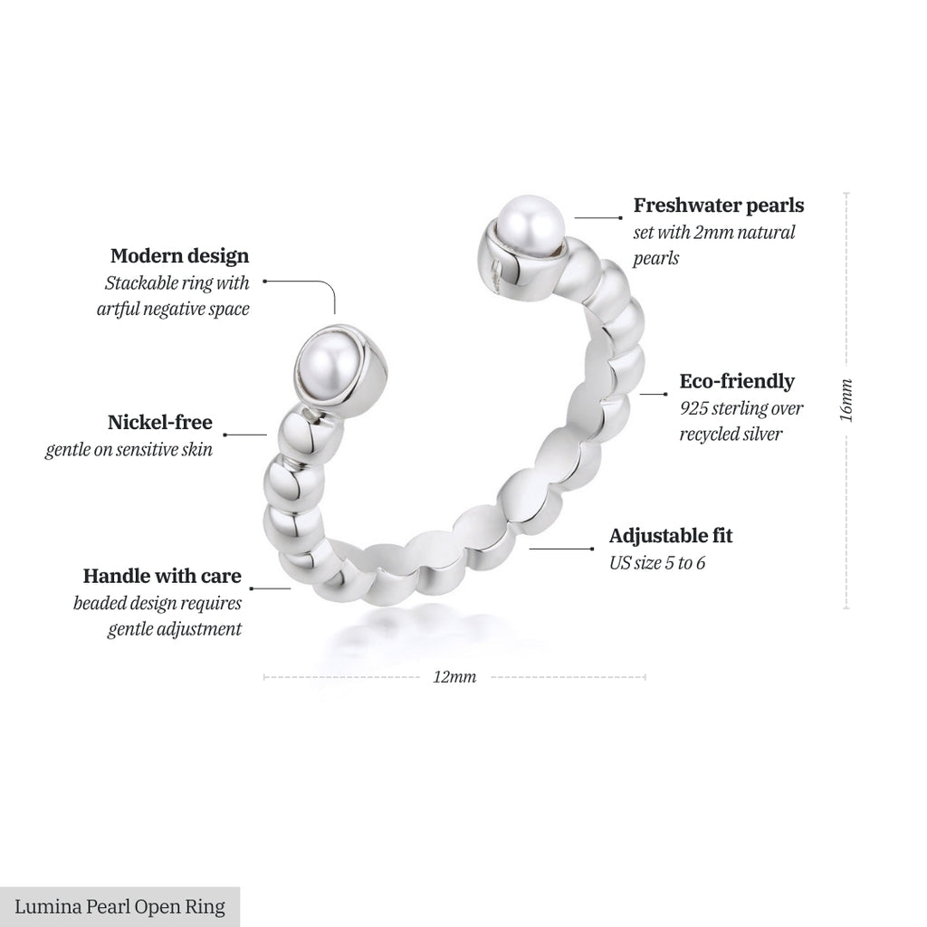 Lumina Pearl Open Ring