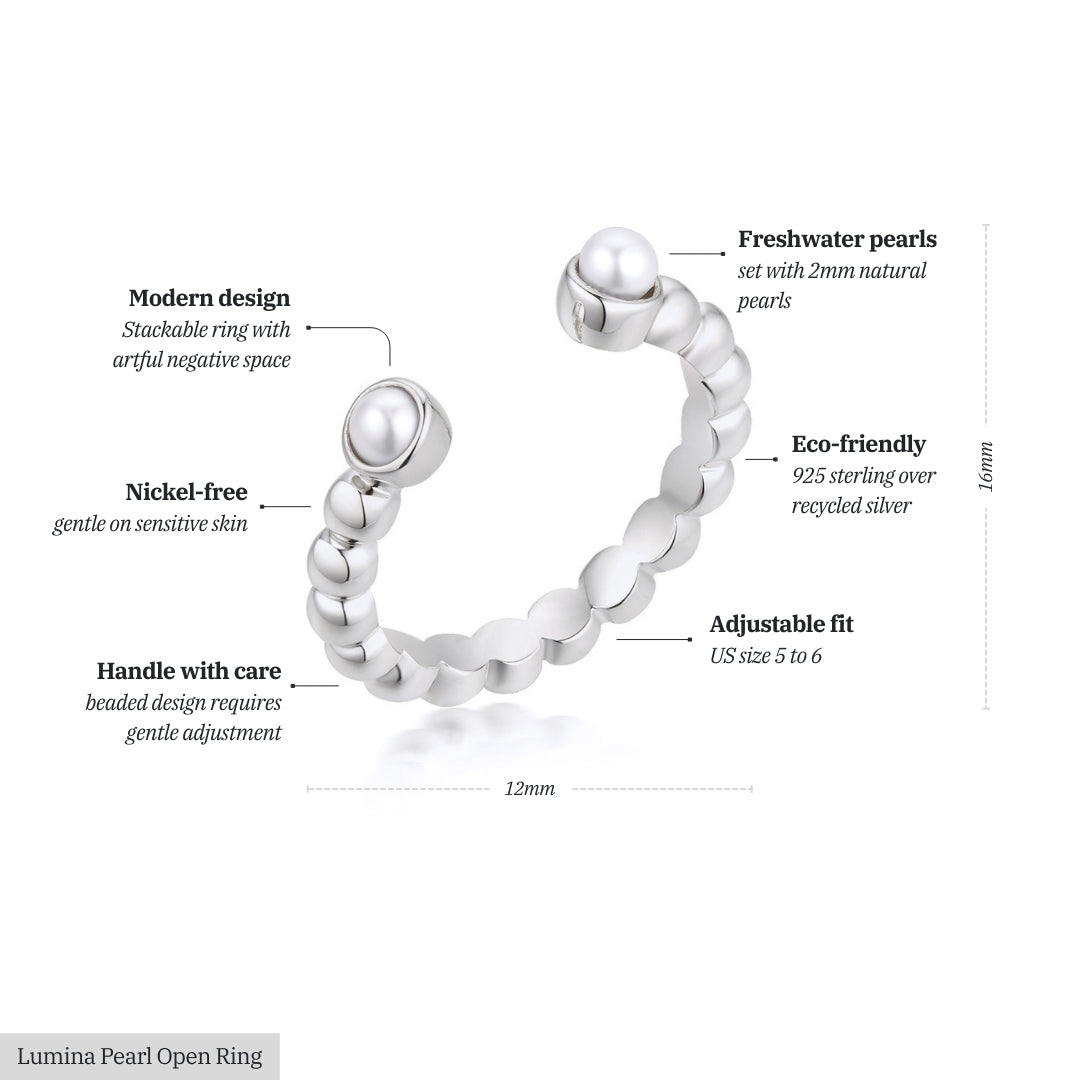 Lumina Pearl Open Ring