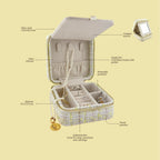 Med. Tweed Jewellery Case w/ mirror