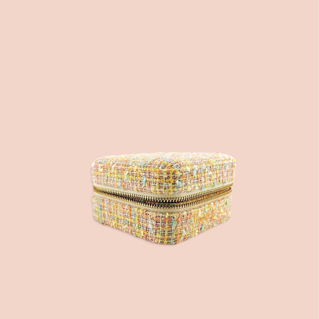 Med. Tweed Jewellery Case w/ mirror