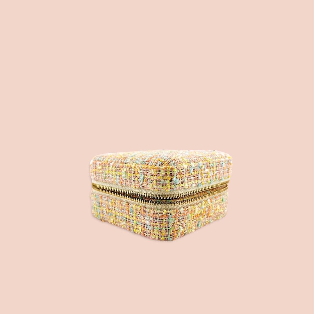 Med. Tweed Jewellery Case w/ mirror