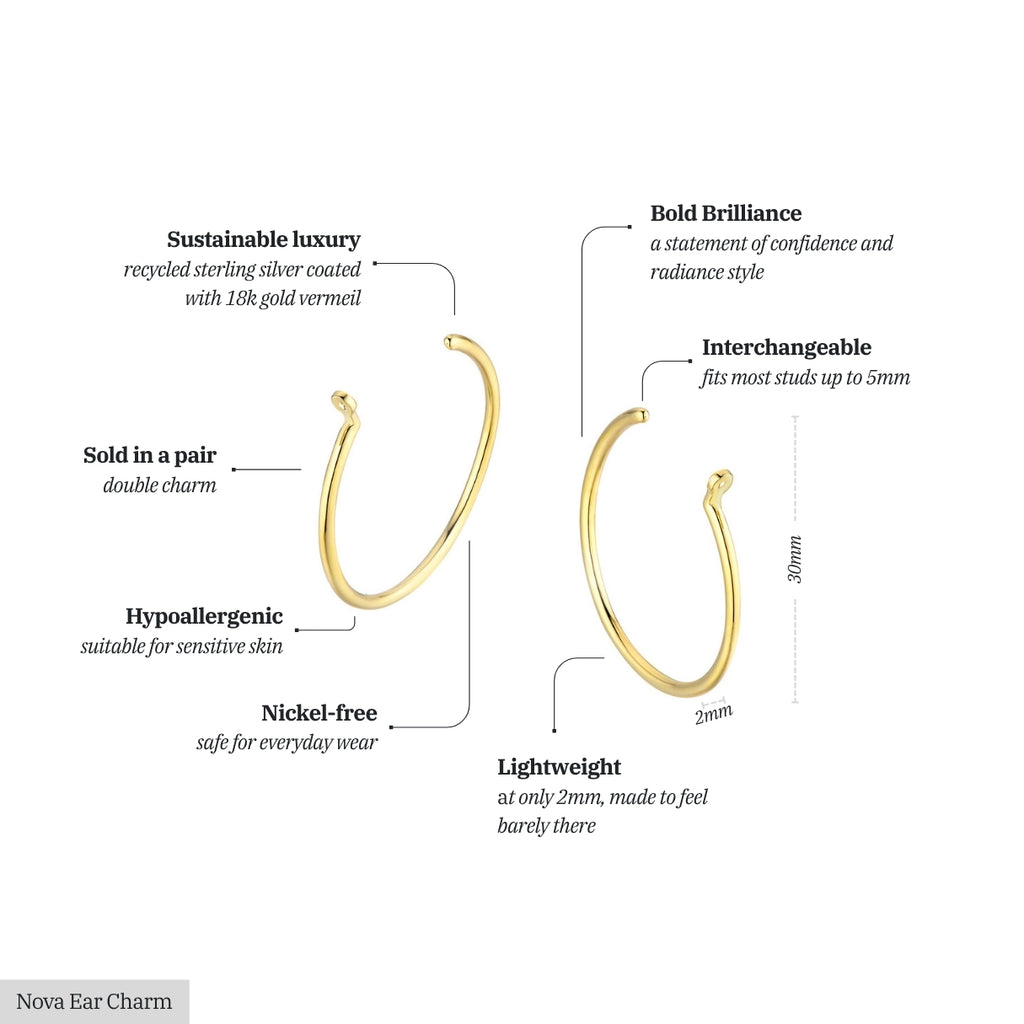 Nova Ear Hoop Charms