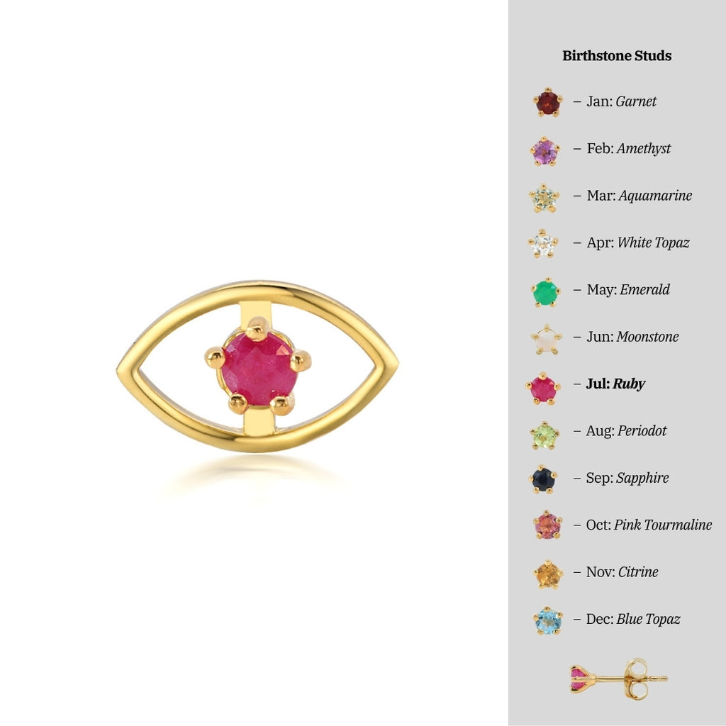 Jul - Ruby Studs