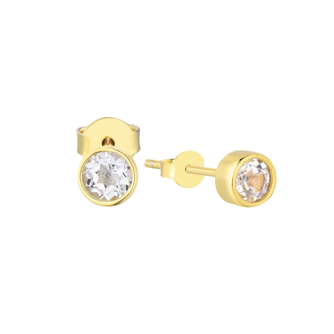 White Topaz Ear Studs