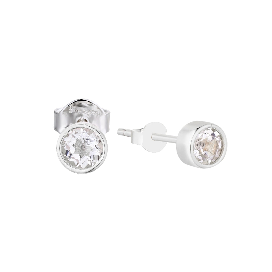 White Topaz Ear Studs