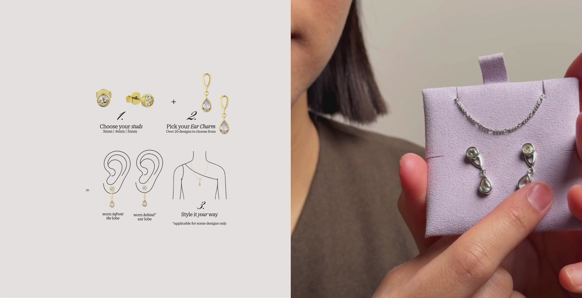 modular earrings ear charm 
