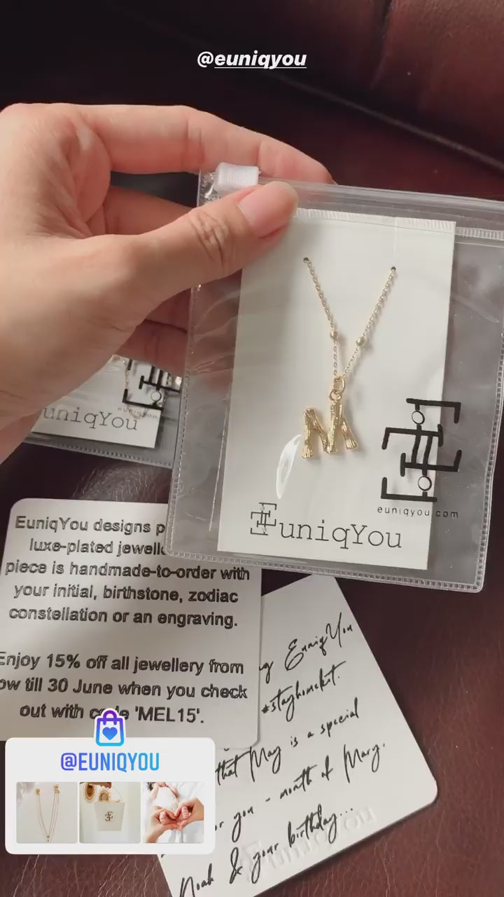 Bamboo Initial Necklace