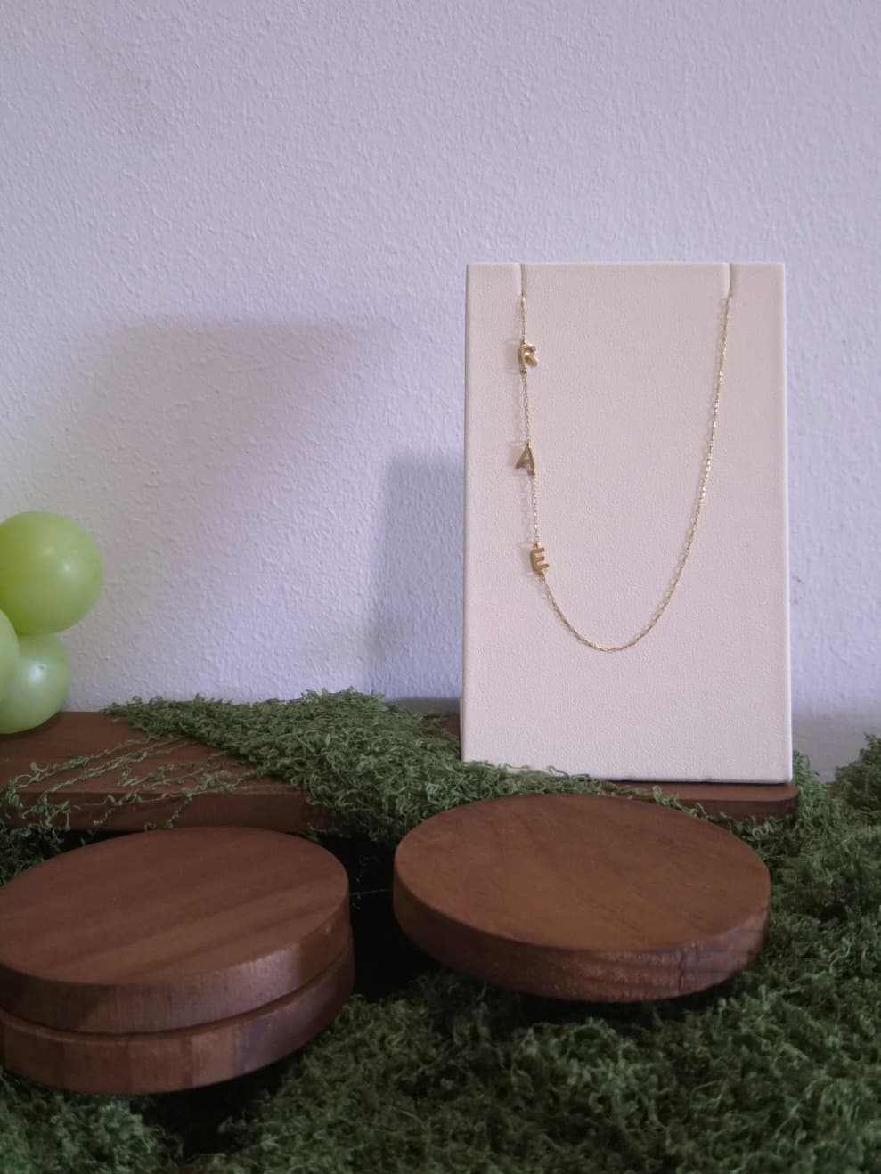 Sideways Initial Necklace - R-A-E