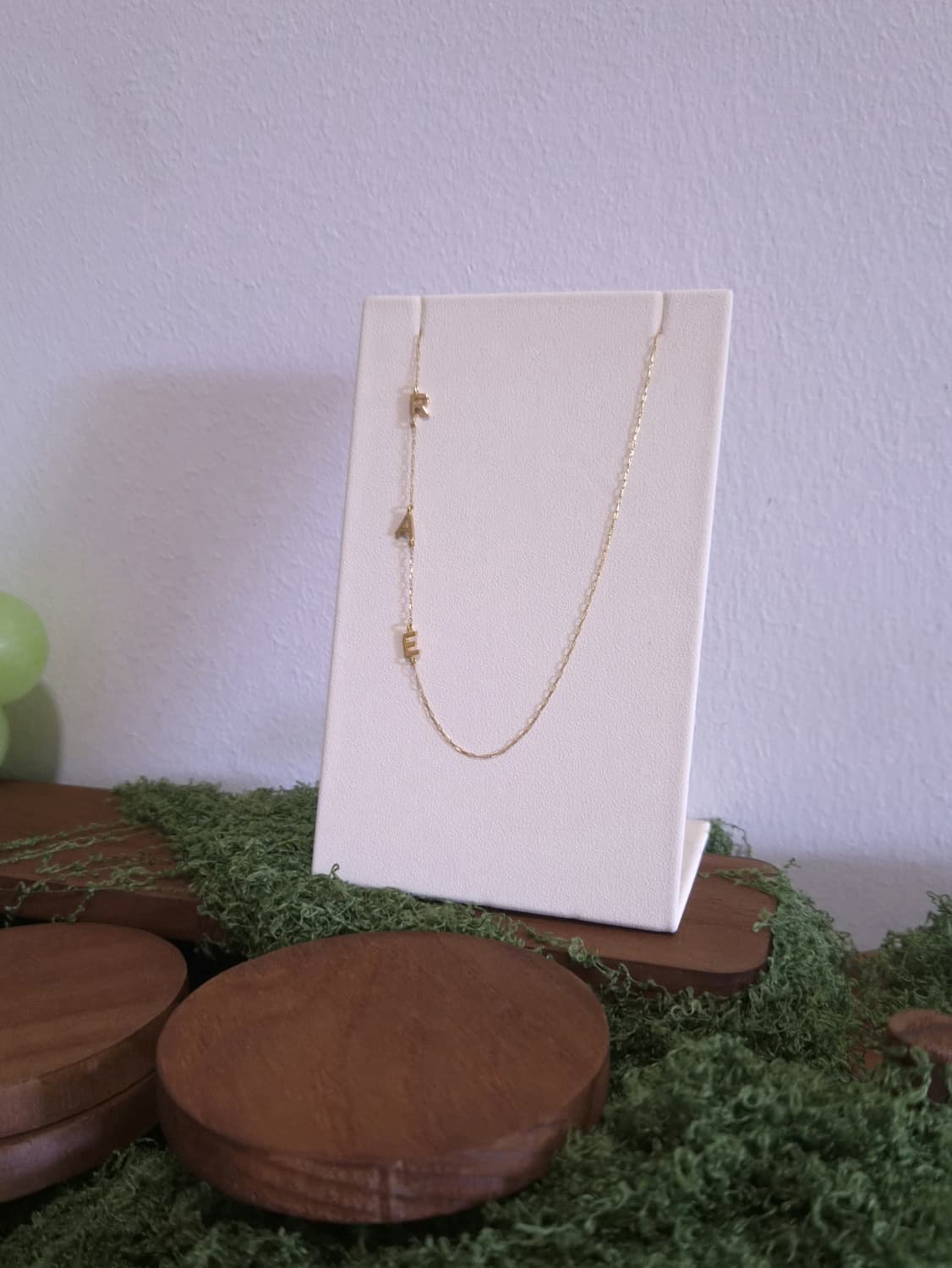 Sideways Initial Necklace - R-A-E
